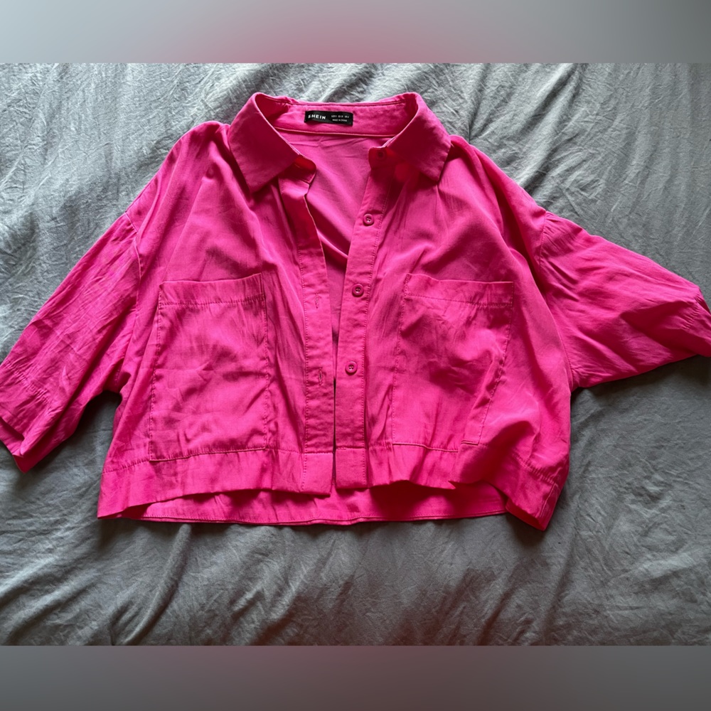 SHEIN crop top, button up